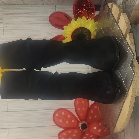 SCHUTZ Black Suede Heeled Boots - Picture 2 of 9